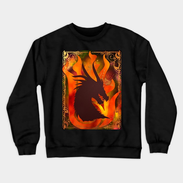 Arcane Dragon Crewneck Sweatshirt by theroseandraven